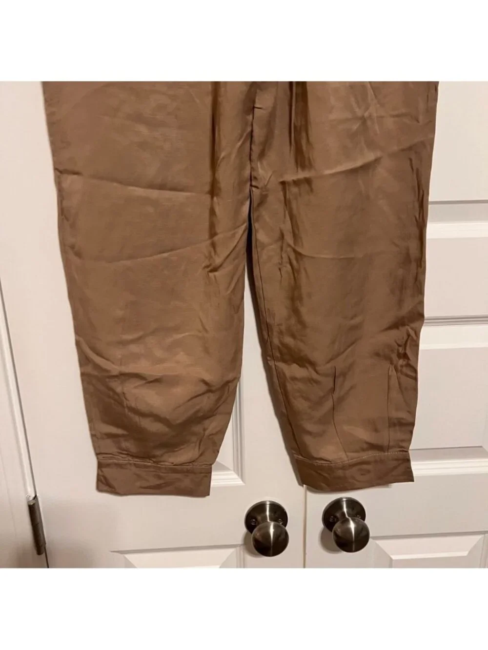Sfera Collection Beige Trousers with Button Accent
